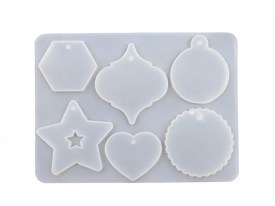 Molde silicona 6 colgantes diferentes 
